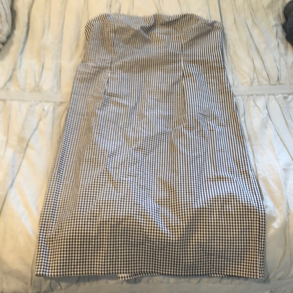 Gingham Strapless Dress